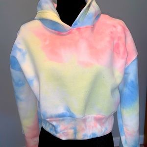 Multicolor Tye dye crop sweatshirt